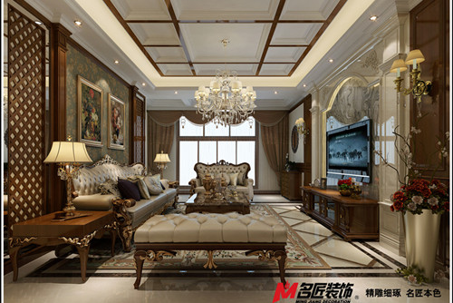 德陽市百通廣場(chǎng)美式風(fēng)格別墅裝修案例